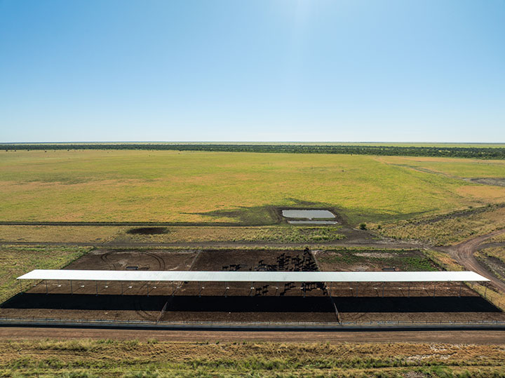 Aerial view of the Curr's feedlot